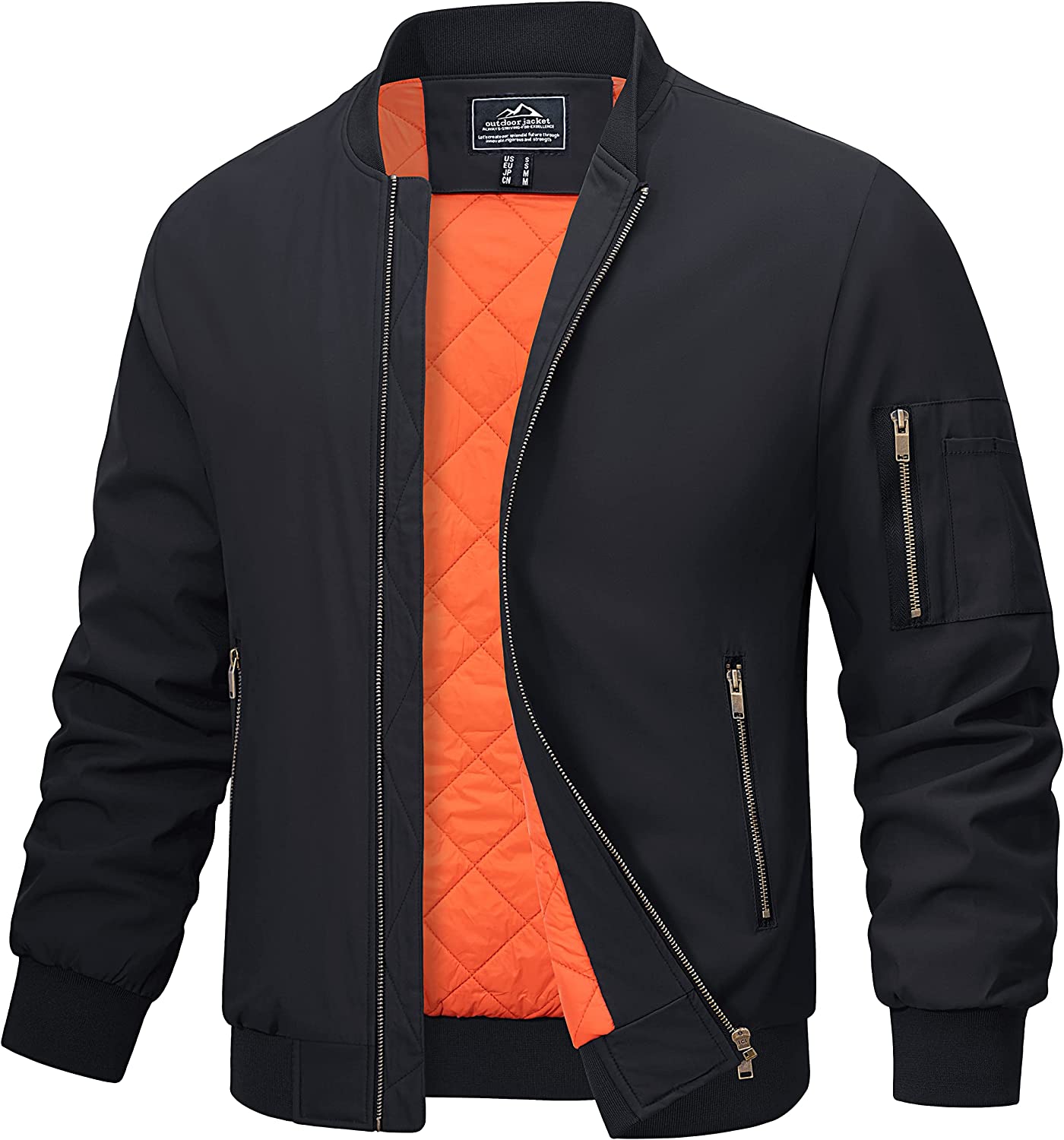 MAGCOMSEN Men's Bomber Jacket Fall Winter Warm Jackets Full Zip Padded Coats Windproof Thick Jackets Outwear Zipper Pockets - Image 1